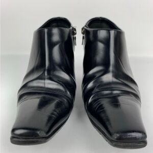Prada Glossy Black Leather Boots